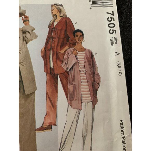 McCall's Misses Coat Shirt Pant Sewing Pattern Sz 6 - 10 M7505 - Uncut - Picture 3 of 9